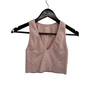 Garage Women's Stella Seamless Plunge Ribbed Sleeveless Tank Top xs